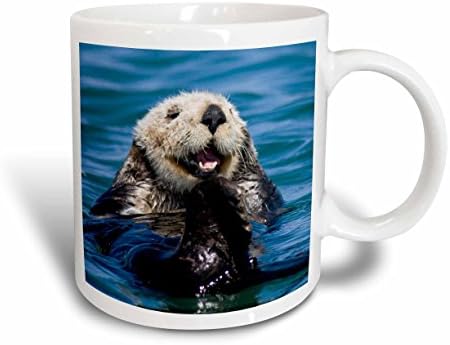 3Drose Sea Otter, Moss Landing, Kalifornija Jim Goldstein keramička krigla, 11 oz, bijela