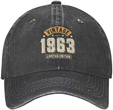 1963 Vintage kaubojski šešir za muškarce podesivi kaubojski šešir poklon za 60. rođendan ženske kape prozračne sunčane kape za odrasle