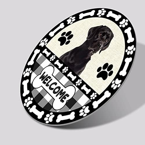 Alioyoit slatka štenaca psa dobrodošlica plaketa okrugli metalni natpis prilagođeni metalni limeni plak ploča ukrasna novost metalna
