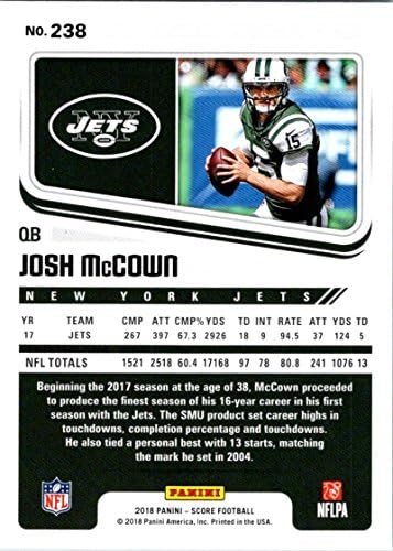 2018. rezultat 238 Josh McCown New York Jets Football Card
