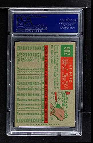 1959. Topps 502 Al Dark Chicago Cubs PSA PSA 8,00 CUBS