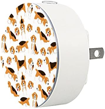 2 pakiranje plug-in noćna svjetlost LED noćni lagani pasa pasa s sumračnim senzorom za dječju sobu, vrtić, kuhinju, hodnik