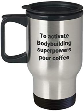 Putnička šalica za bodybuilding - smiješna termički izolirana mišića od nehrđajućeg čelika dar za kavu