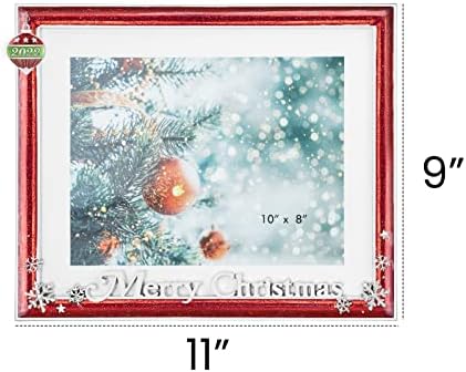 Guoer 2022 Sretan božićni ukrasi Obiteljski okvir za slike 8x10 inča snježna pahuljica božićni metalni prikaz fotografija fotografija