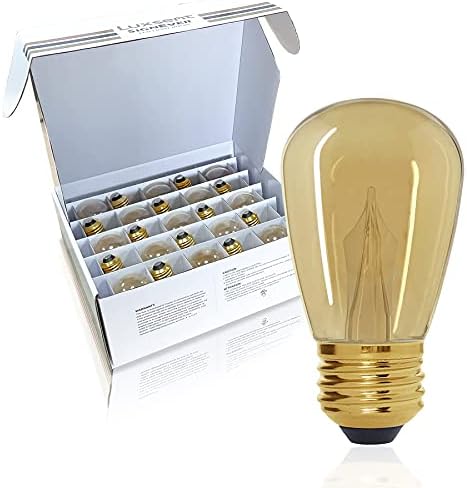 LED svjetiljka u starinskom stilu, Topla jantarna boja 2200, Vodootporna i nelomljiva na otvorenom, niska snaga 1 vata, baza srednje